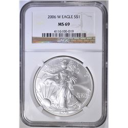 2006-W AMERICAN SILVER EAGLE, NGC MS-69