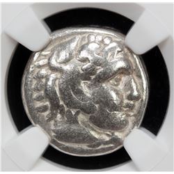 MACEDONIAN KINGDOM: Alexander III, the Great, 336-323 BC, AR drachm, ND. NGC F