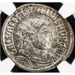 ROMAN EMPIRE: Galerius, as caesar, 293-305, BI antoniinianus (4.50g), Ticinum (293-294). NGC MS