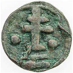 BYZANTINE EMPIRE: Basil I the Macedonian, 867-886, AE follis (4.37g), Cherson. F