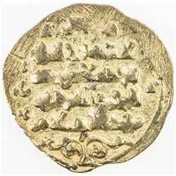 GHAZNAVID: Ibrahim, 1059-1099, AV dinar (1.78g), (Ghazna), DM, debased gold (as usual), VF
