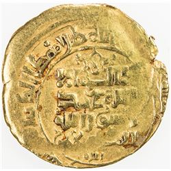 GREAT SELJUQ: Sanjar, 1118-1157, AV dinar (4.89g), Nishapur, DM, fine gold, VF