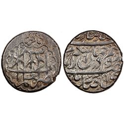 ZAND: Karim Khan, 1753-1779, AR double abbasi, Shiraz, AH1182. EF