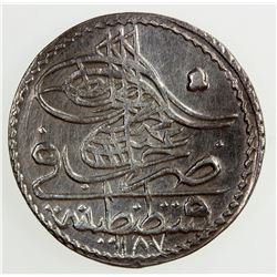TURKEY: Abdul Hamid I, 1774-1789, BI 5 para, AH 1187 year 3. AU