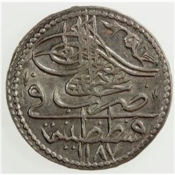 TURKEY: Abdul Hamid I, 1774-1789, BI 5 para, AH 1187 year 13. AU
