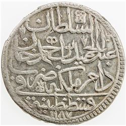 TURKEY: Abdul Hamid I, 1774-1789, AR zolota, AH1187 year 15. EF
