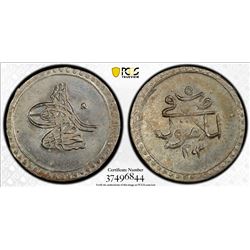 TURKEY: Selim III, 1789-1807, AR 5 para, Islambul, AH1203 year 5. PCGS MS66