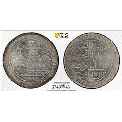 TURKEY: Mahmud II, 1808-1839, AR 30 para, Kostantiniye, AH1223 year 14. PCGS MS65