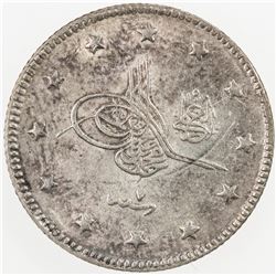 TURKEY: Mehmet V, 1909-1918, AR 2 kurush, Kostantiniye, AH1327 year 7, KM-770, EF-AU
