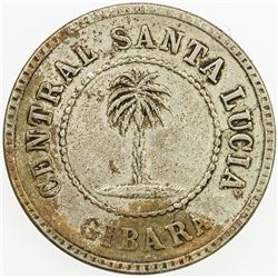 CUBA: one ration token, 1884. VF