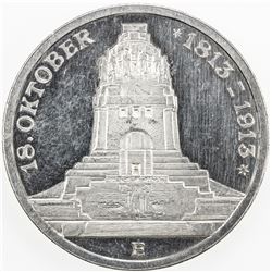 GERMANY: SAXONY: Friedrich August III, 1904-1918, AR 3 mark, 1913-E. PF