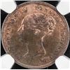 Image 1 : GREAT BRITAIN: Victoria, 1837-1901, AE 1/2 farthing, 1842. NGC MS63