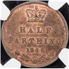 Image 2 : GREAT BRITAIN: Victoria, 1837-1901, AE 1/2 farthing, 1842. NGC MS63