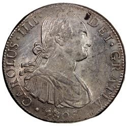MEXICO: Carlos IV, 1788-1808, AR 8 reales, 1805-Mo. EF
