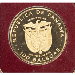 PANAMA: Republic, AV 100 balboas (8.16g), 1975, KM-41, AGW: 0.2361oz, proof