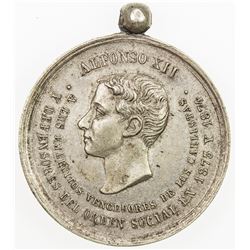 SPAIN: Alfonso XII, 1874-1885, AR medal, 1874