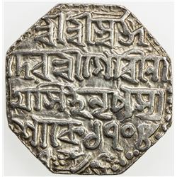 ASSAM: Gaurinatha Simha, 1780-1795, AR rupee (11.38g), SE1708/7 (1786), year 7. VF