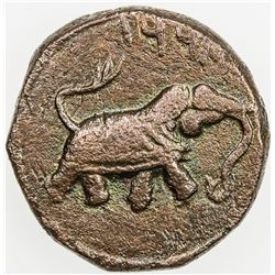 MYSORE: Tipu Sultan, 1782-1799, AE paisa (11.01g), Faiz-Hisar, AM1221. VF