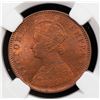 Image 1 : BRITISH INDIA: Victoria, Empress, 1876-1901, AE 1/4 anna, 1880(c). NGC MS64
