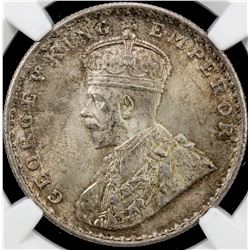 BRITISH INDIA: George V, 1910-1936, AR rupee, 1911(c). NGC MS64