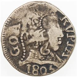 PORTUGUESE INDIA: GOA: Joao VI, Regent, 1799-1816, AR rupia (10.76g), 1805. F-VF