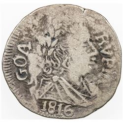 PORTUGUESE INDIA: GOA: Joao VI, Regent, 1799-1816, AR rupia (10.86g), 1816. F