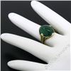 Image 4 : 14K Yellow Gold 10.03 ctw GIA Oval Cabochon VERY Fine Green Emerald Ring
