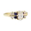 Image 1 : 0.70 ctw Diamond and Sapphire Ring - 14KT Yellow Gold