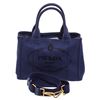 Prada Dark Blue Canvas Small Canapa Tote Bag