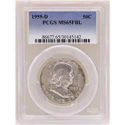 1959-D Franklin Half Dollar Coin PCGS MS65FBL