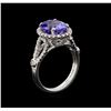 Image 4 : 3.96 ctw Tanzanite and Diamond Ring - 14KT White Gold