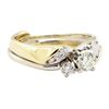 Image 1 : 1.00 ctw Diamond Two-Tone Wedding Set - 14KT Yellow and White Gold