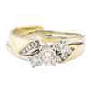 Image 2 : 1.00 ctw Diamond Two-Tone Wedding Set - 14KT Yellow and White Gold