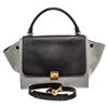 Image 3 : Celine Gray Wool Black Leather Medium Trapeze Bag