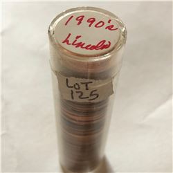 Roll of 50 Total BU High Grade Assorted Mints 1990s Lincoln Pennies