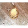 14kt yellow gold oval pendant with pearls 30x23mm