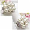 Ladys pearl and diamond ring approx .10Ctw 10kt w