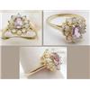 Ladys opal and amethyst ring 14kt yellow gold 2.8