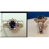 Image 1 : Ladys ring with a 6x4mm oval sapphire and round a