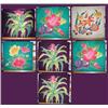 Seven vibrant colored tropical pillow shams 16 1/
