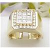 Image 1 : Mans 14kt yellow gold diamond ring 1.53Ctw size 1