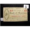 Image 1 : 1864 Civil War Era 25 Cent Script Bank of Commerc