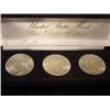 Image 1 : (3) Silver Dollars in Display Box  1922-1923-1924
