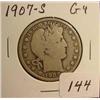 1907-S Barber Half Dollar  G 4