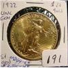 1922 $20.00 Saint Gaudens Gold Coin  Gem BU