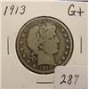Image 1 : 1913 Barber Half Dollar  G+