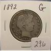 Image 1 : 1892 Barber Half Dollar  G+