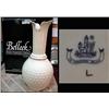 Image 1 : Belleek B1946 "Paros" vase standing 11" tall.  No