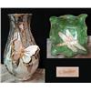 Image 1 : two decorator pieces, an 8" tall vase and a drago
