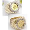 Image 1 : Man's 14kt yellow gold ring with a $1.00 Gold coi